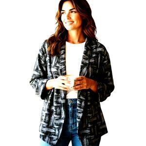 Cato 26W 28W Blue Open Women's Blazer Jacket Suit Coat Plus Size 4X 4XL